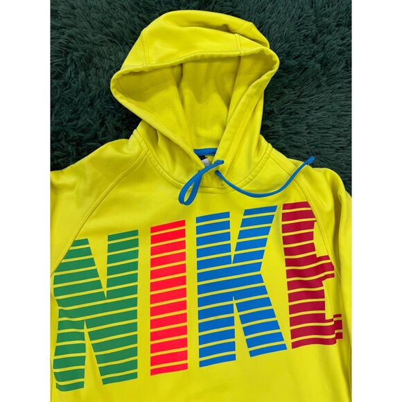 Yellow Nike Jogging Athletic Sweatshirt Hoodie Sz Medium w/ thumbholes - Picture 2 of 8